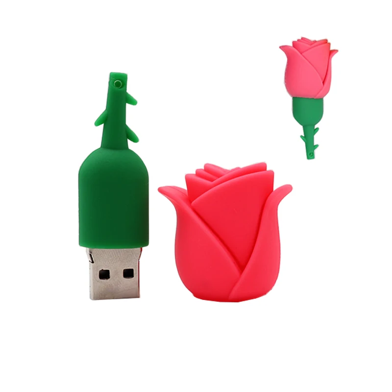 Флеш-накопитель с рисунком розы, мини usb флеш-накопитель, 128 ГБ, милые цветы, ручка-накопитель, 4 ГБ, 8 ГБ, 16 ГБ, 32 ГБ, 64 ГБ, карта памяти, креативный подарок