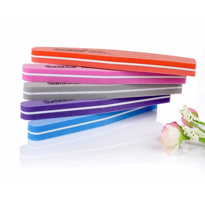 3 Pcs/lot Double Side 100/180 Sunshine Nail Files Buffer Buffing Manicure Pedicure Art Tool For Nails Decoration | Красота и здоровье