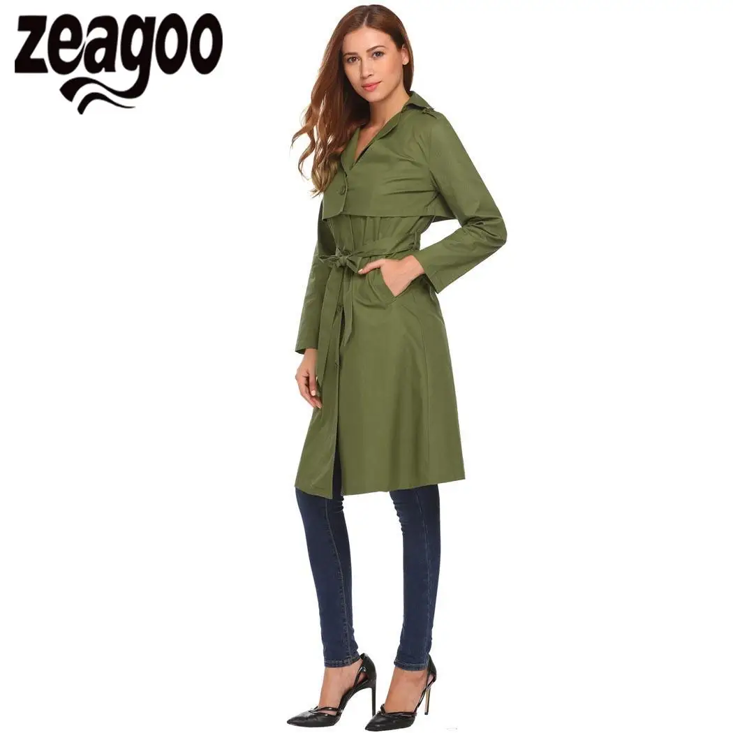 Zeagoo Однотонная повседневная обувь отложным воротником с длинным рукавом Для
