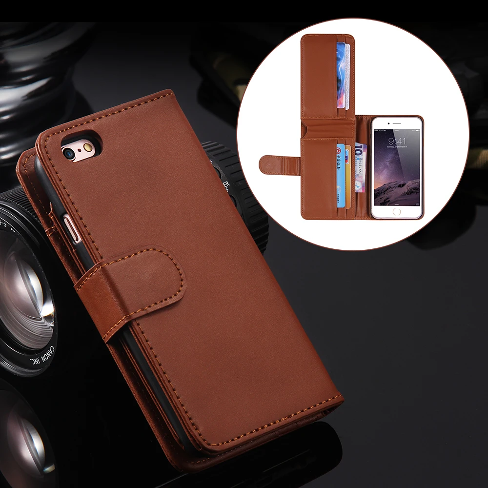 KISSCASE винтажный складной кошелек для телефона чехол iphone 5S 6 S Plus Роскошный PU