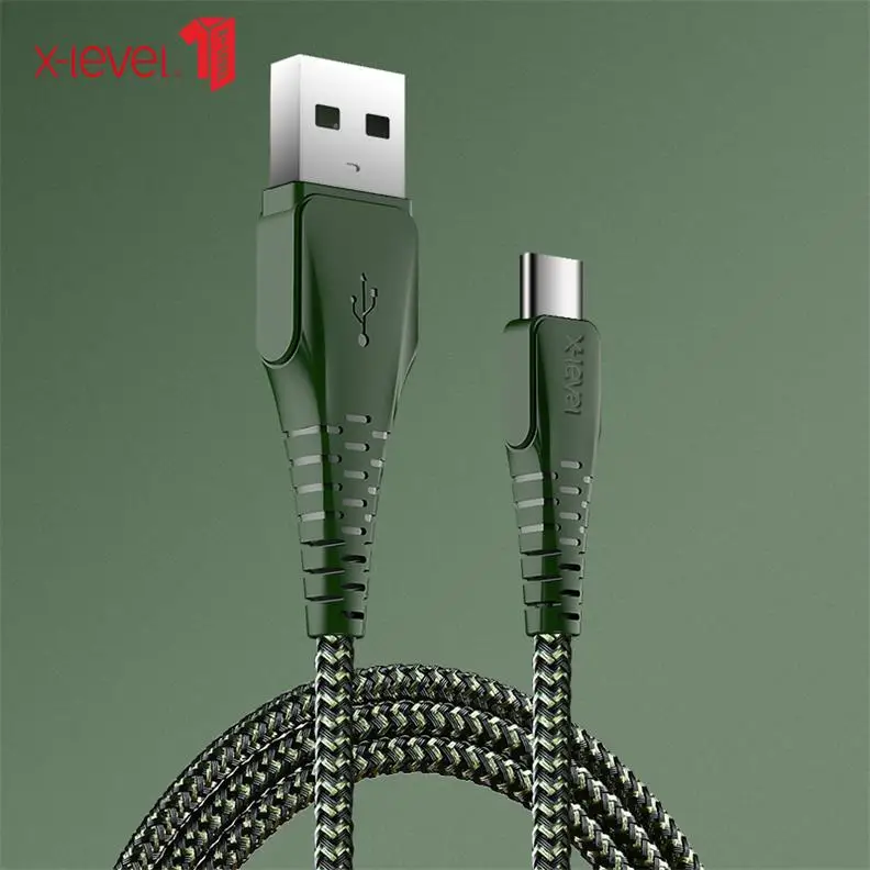 Green X-Level usb type-C кабель для samsung Note 9 USB-C быстрой зарядки type-C кабель для Xiaomi mi 9 mi x 3 One Plus 7 Pro USB C зарядное устройство - Цвет: Green