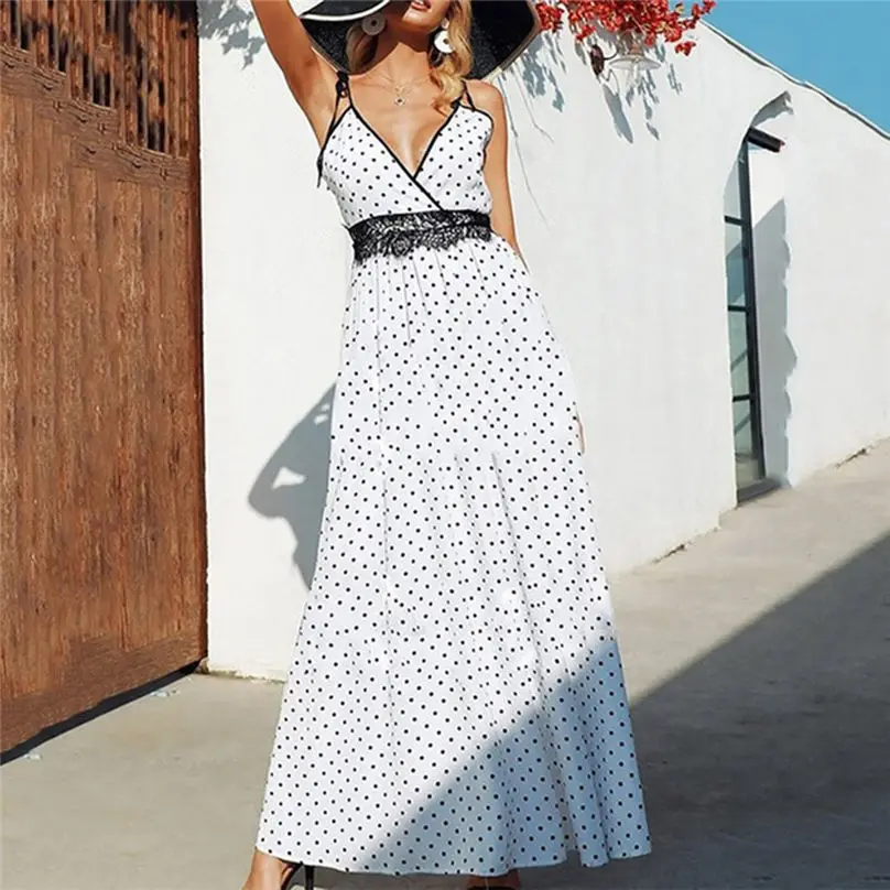 Для женщин сексуальное модное летнее платье 2019 с принтом в горошек для маленьких