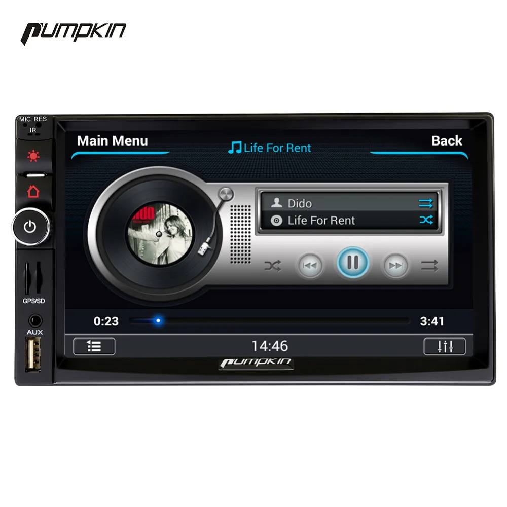 Тыквы 2 DIN Android 4.4 Univeral Прокат dvd-плеер 7 дюймов GPS навигации автомобиля Радио FM RDS