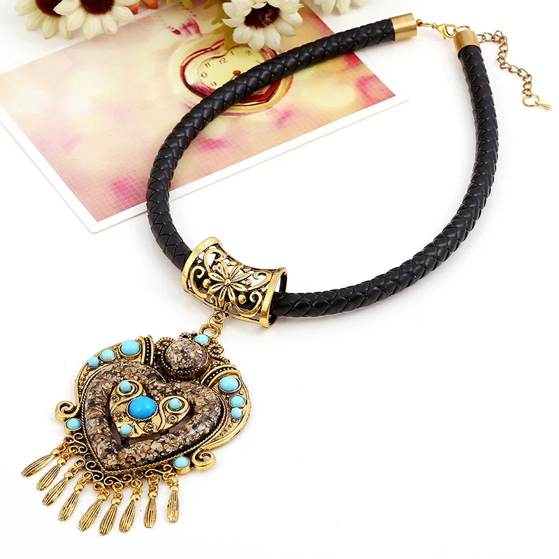 Винтажное ожерелье с подвеской 2019 металлический старинный золотой богемный в