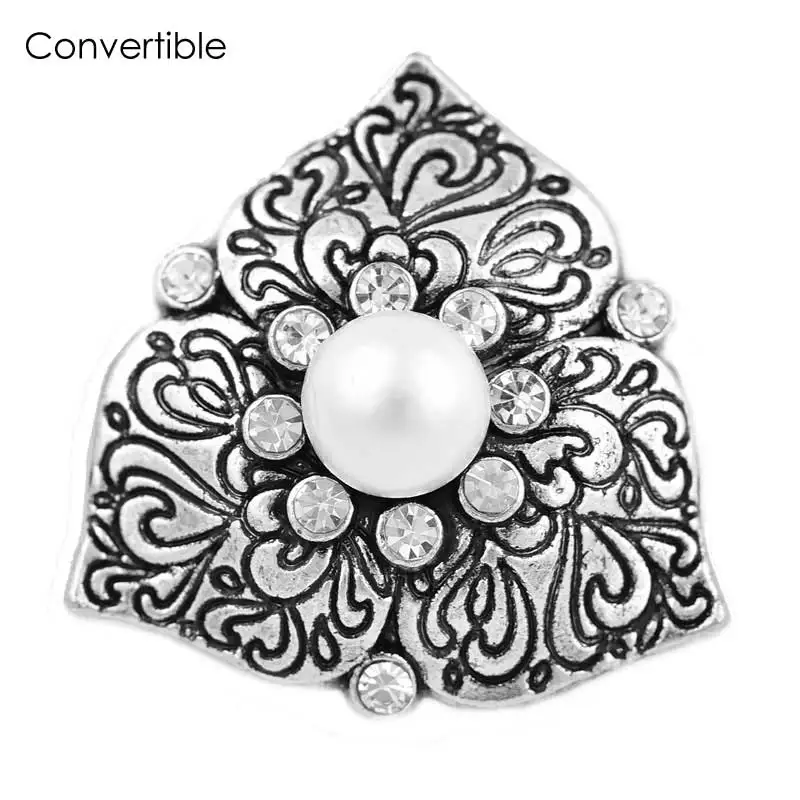 Элегантный rivca жемчуг Камея со стразами Магнитная броши для Для женщин розовый