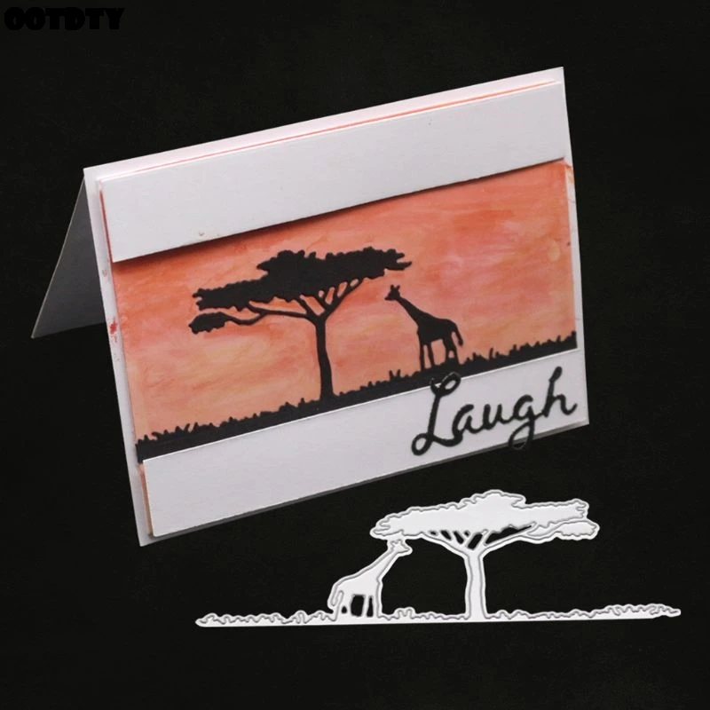 Жираф дерево металлические режущие штампы трафарет для скрапбукинга &quotсделай