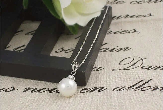 Колье с подвеской из стерлингового серебра 925 пробы черный жемчуг|black pearl|drop