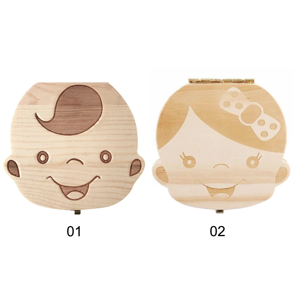 Детские сувениры детская коробка для зубов деревянная хранения маленьких