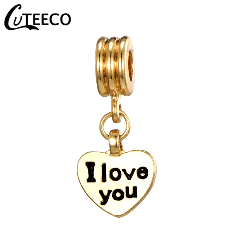 CUTEECO я люблю тебя сердце Висячие Подвески бусины подходит для брендового
