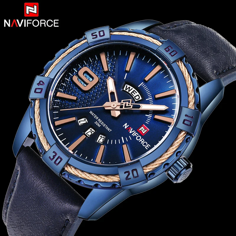 Часы наручные Naviforce Мужские кварцевые Брендовые спортивные аналоговые модные с