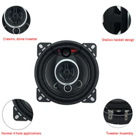 1 pair lot 4 inch 200w 4 ohm 3 ways coaxial car speaker audio vehicle auto stereo hifi rubber edge louder speaker