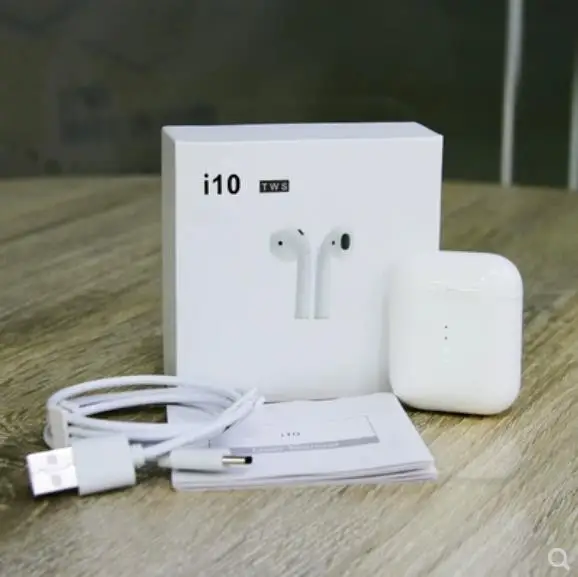 Новый i10 TWS Bluetooth 5 0 наушники с сенсорным управлением беспроводной зарядной