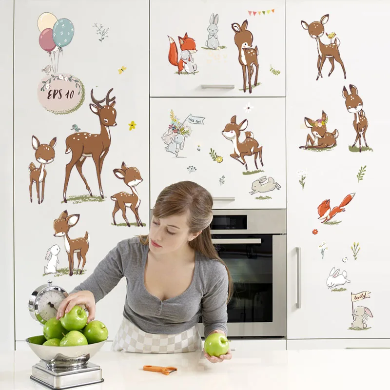 Sika олень гостиная спальня съемный DIY Мебель Кухня настенная наклейка украшение