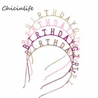 Chicinlife 1 шт. металлическая розовая Золотая повязка на голову для девочек на день рождения украшение для дня рождения детский душ