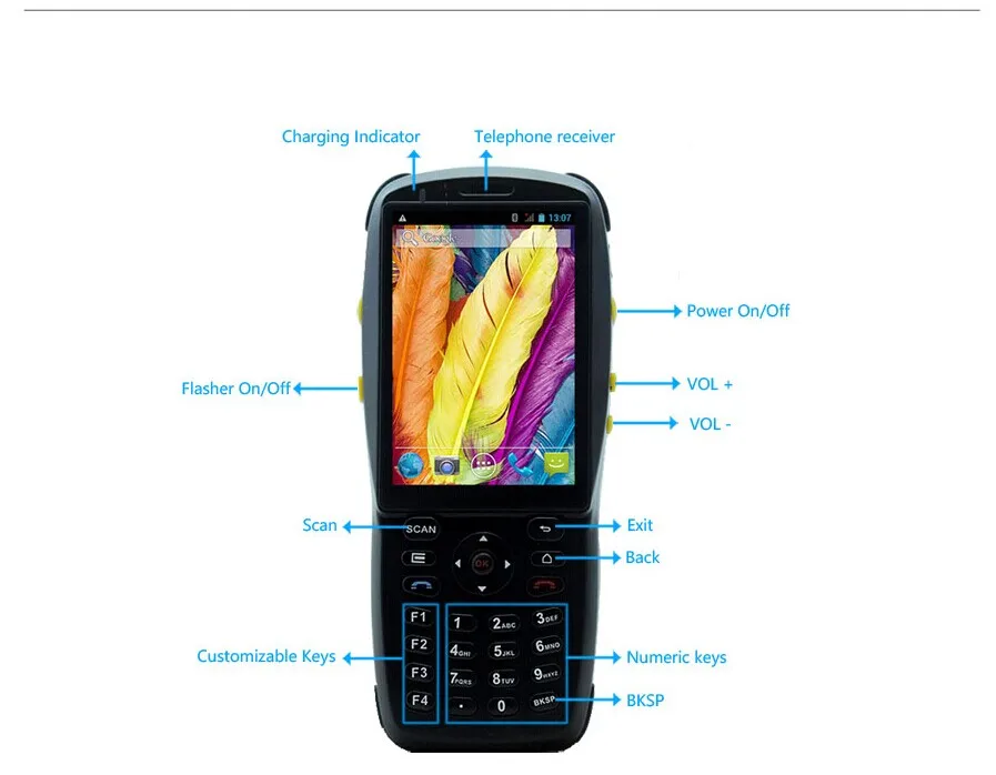 PDA3501 android Ручной 1D лазерный сканер штрих-кодов, сборщик данных android nfc считыватель с 3g и wifi