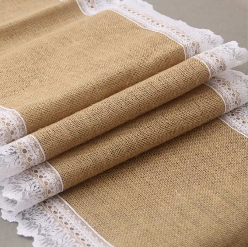 

rustic jute lace wedding accessories table runner party event supplies hessian vintage retro burlap decoration for wedding