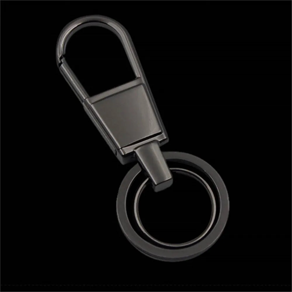 Bycobecy сплав Для мужчин Для женщин Smart Key Holder двойные кольца брелок черный, серебристый цвет ключ Организатор Solid автомобиль ключеник кошельки