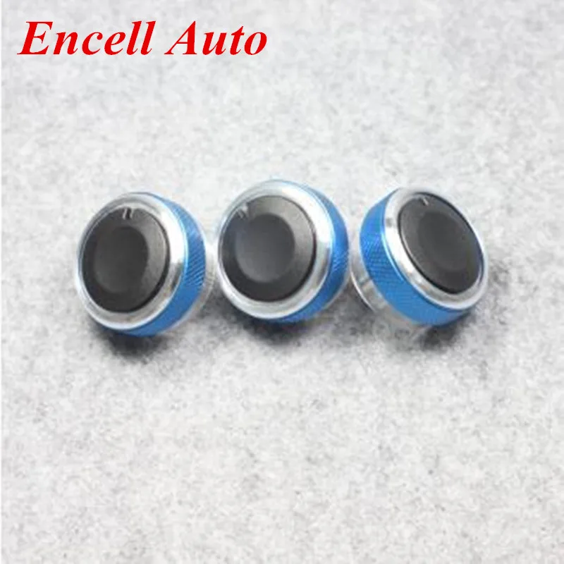 Blue For Focus 3 шт./компл. Ремонт для Ford Focus 2 MK2 Focus 3 MK3 Mondeo AC Ручка с изображением машины(3 вещи) Кондиционер Регулятор тепла переключатель ручка для Ford Focus - Название цвета: Blue For Focus
