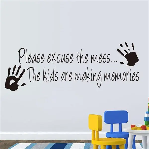 Пожалуйста прошу прощения за беспорядок цитата наклейка на стену милые руки