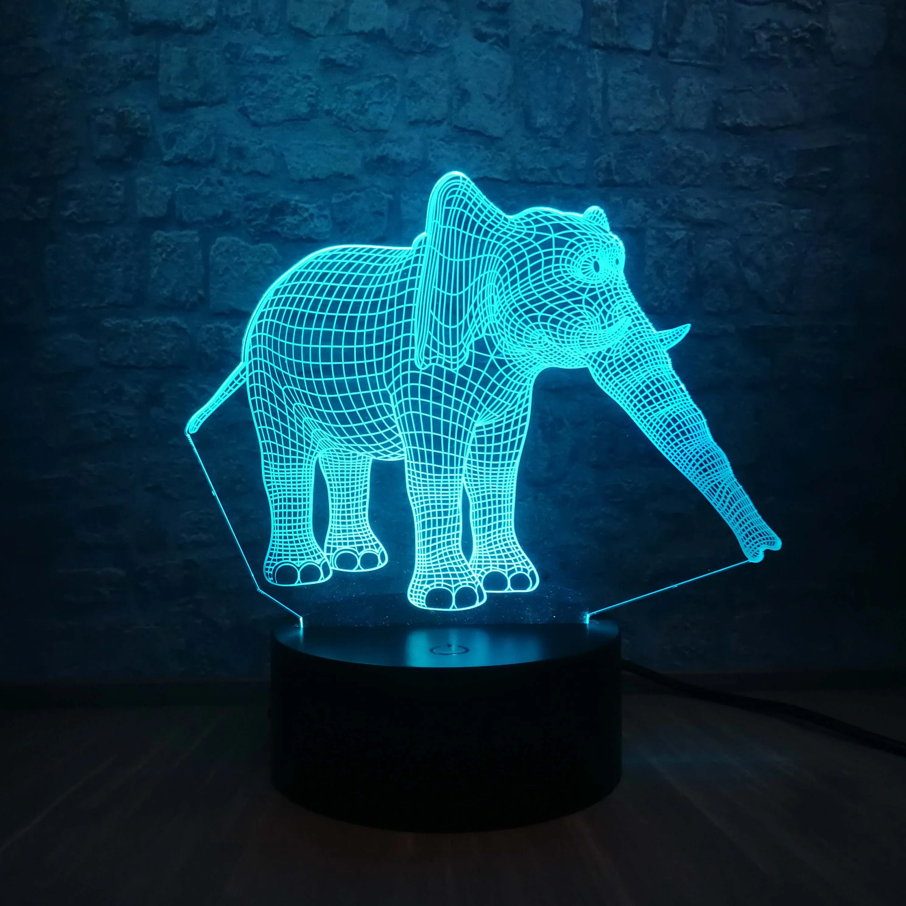 3D Таиланд Слон USB Иллюзия Светодиодная лампа в виде животных ночник Светильник