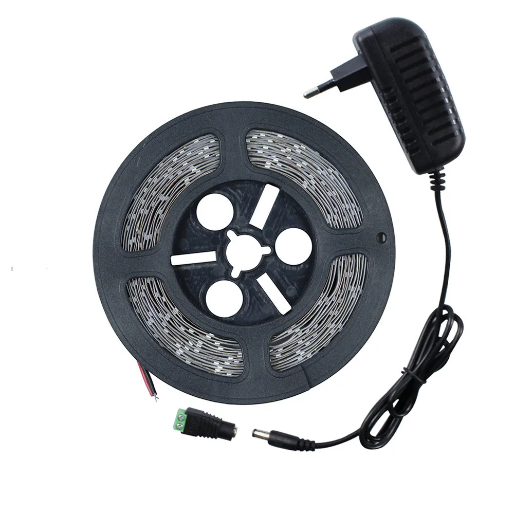 

Led strip light SMD 5630(5730) 5M 300led DC12V flexible stripe rope lights with power supply EU/ US/ UK/AU plug + Female DC