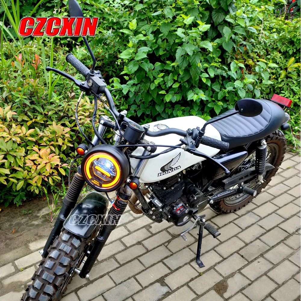Модификация фар мотоцикла светодиодный налобный фонарь передняя лампа для Harley кафе, Рейсер, чоппер поплавок HONDA CG125 SUZUKI GN125