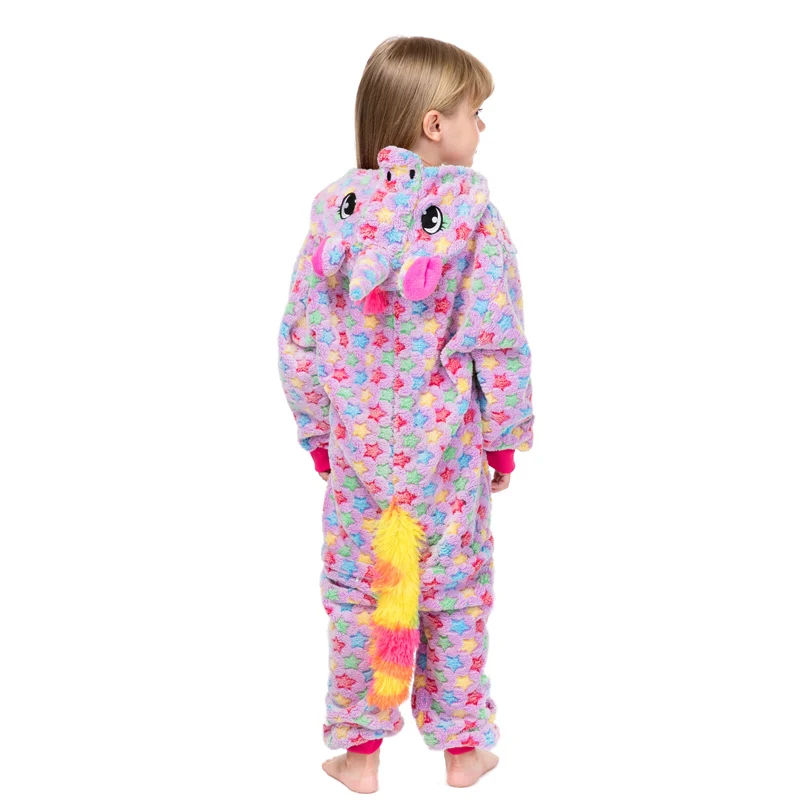 НОВЫЕ фиолетовые звезды единорог пегас детский пижамный комплект фланелевой с