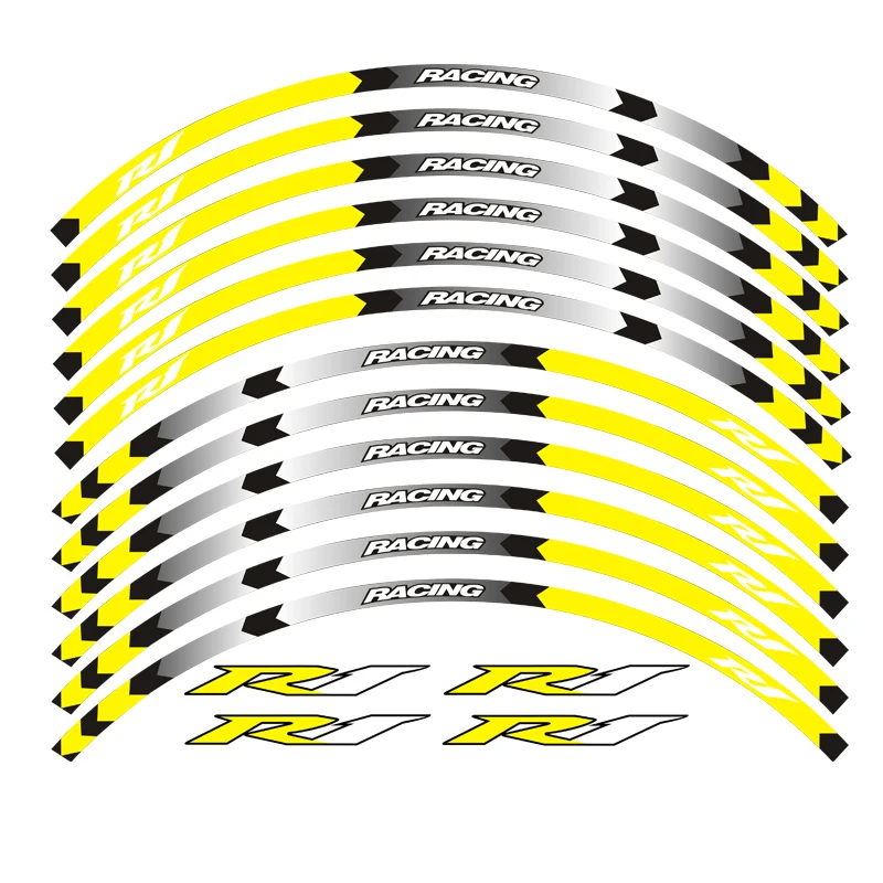 High quality 7 color for YAMAHA YZF R1 motorcycle 17inch wheel decals Reflective stickers rim stripes | Автомобили и мотоциклы
