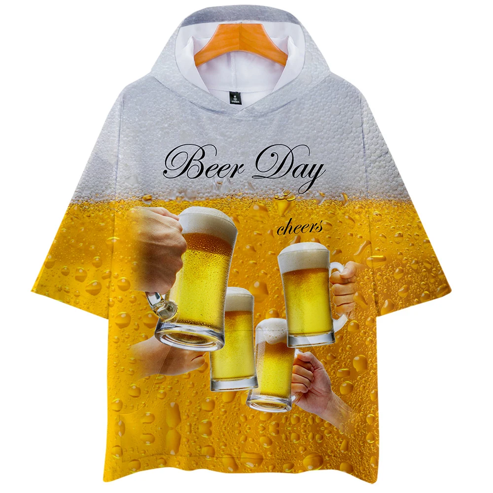 Женская/мужская футболка с 3D принтом Beer day уличная коротким рукавом летняя