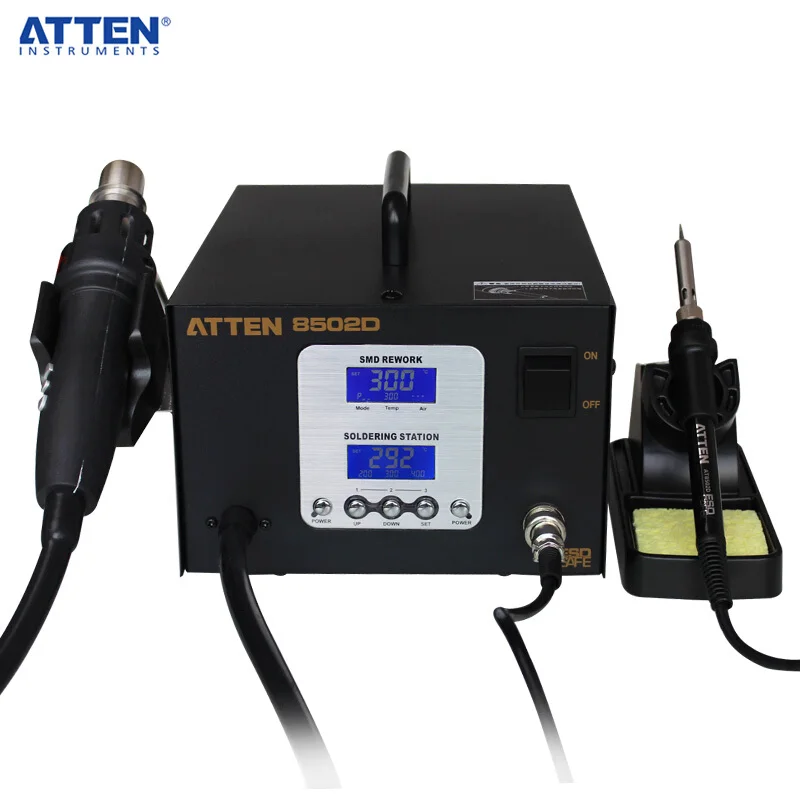 

ATTEN AT8502D 220V Lead Free Soldering Station SMD Rework Station ATTEN 8502D Advanced Hot Air Soldering Station