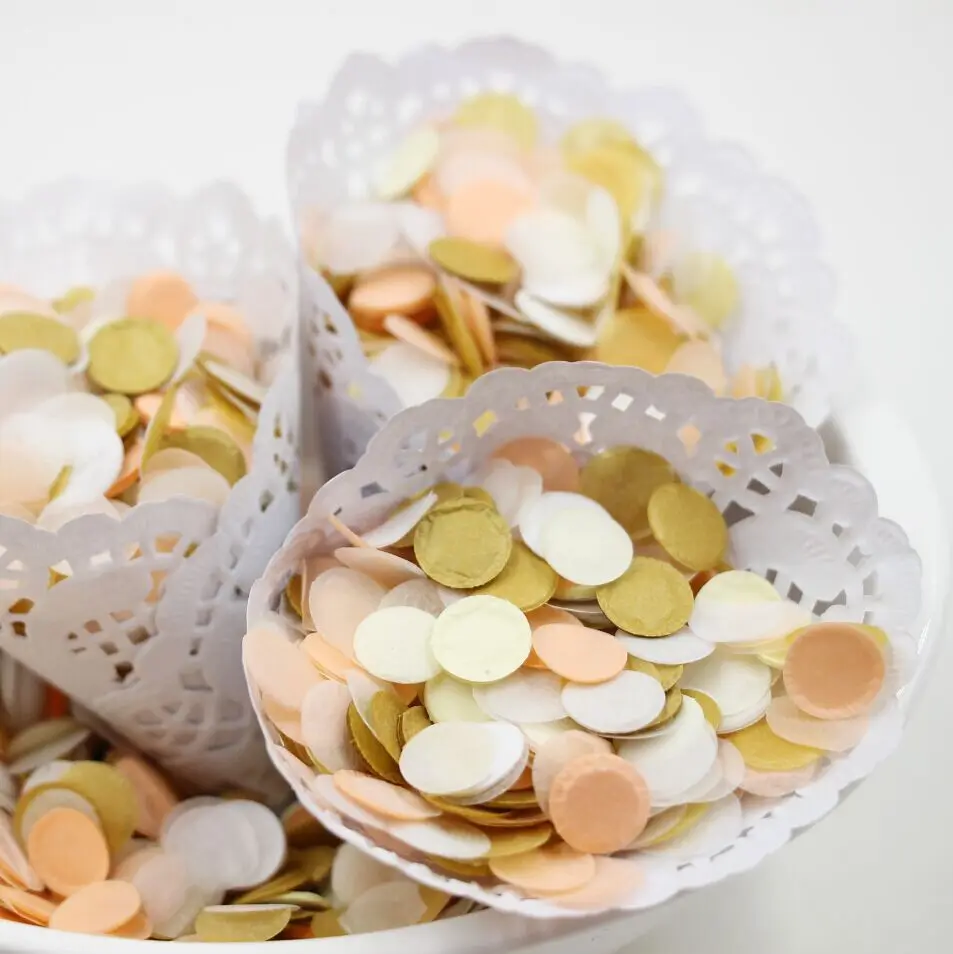 Персик и золото Партия Конфетти-конфетти из папиросной бумаги Декор партии