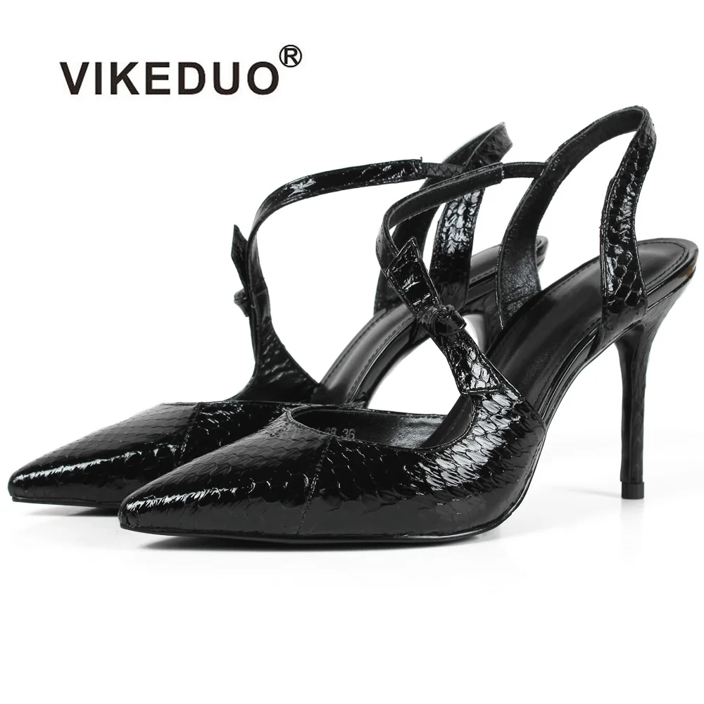 Vikeduo 2019 летние новые женские босоножки на высоком каблуке с острым носком из