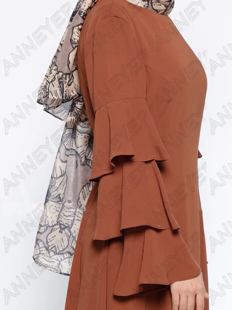 Мусульманское платье для девочек с длинным рукавом в виде листьев лотоса Дубае