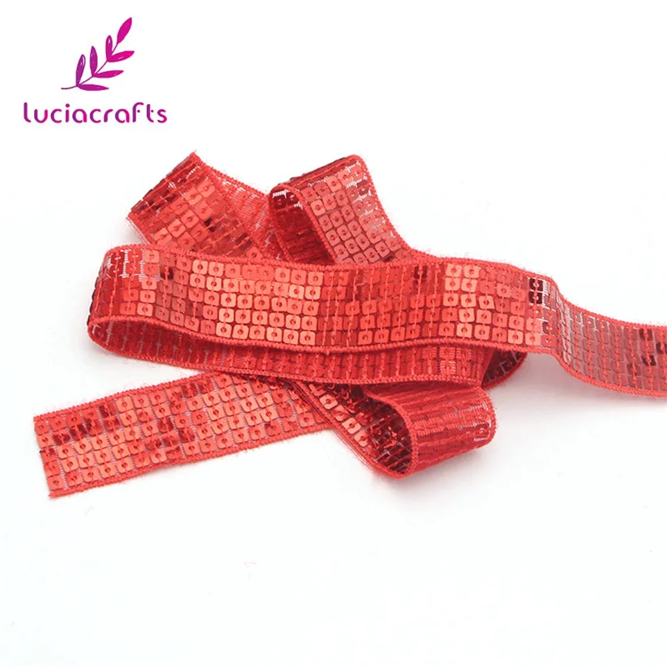 Lucia crafts 1 ярд/лот Блестки Бисероплетение отделка Кружева Spangle ленты DIY ручной работы шитье головной убор свадебное украшение R0803