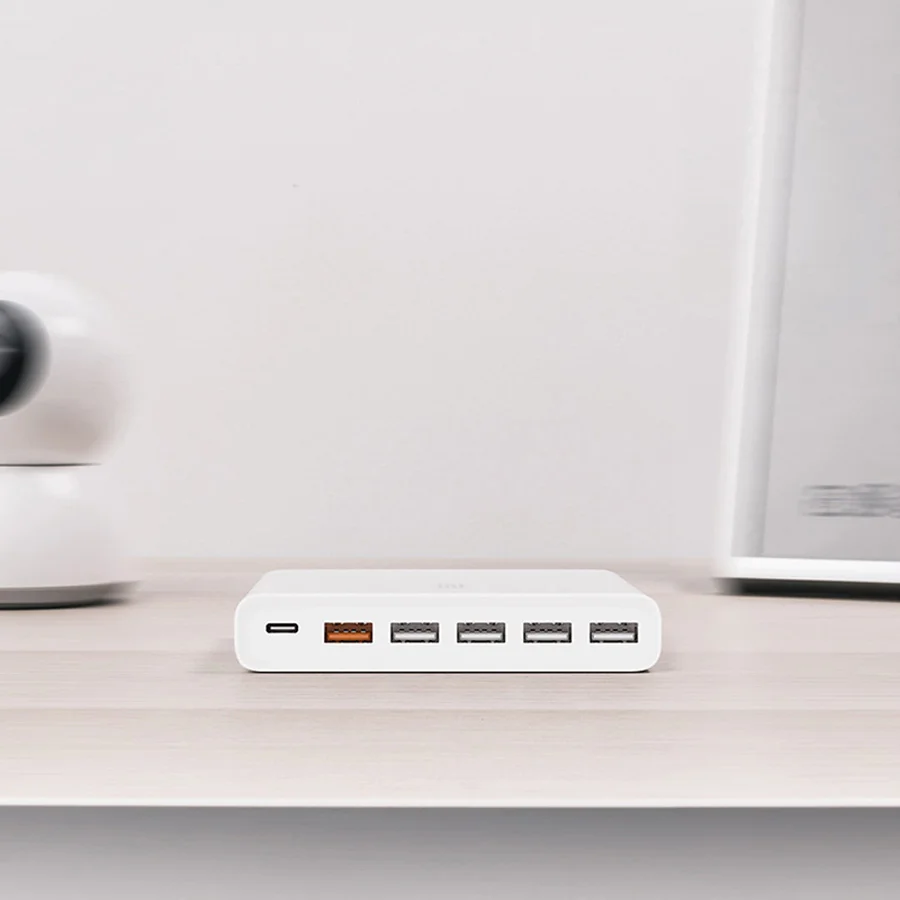 Оригинальное зарядное устройство Xiaomi Mi USB C 60 Вт Smart 3 0 быстрое Type и A выход 6 портов