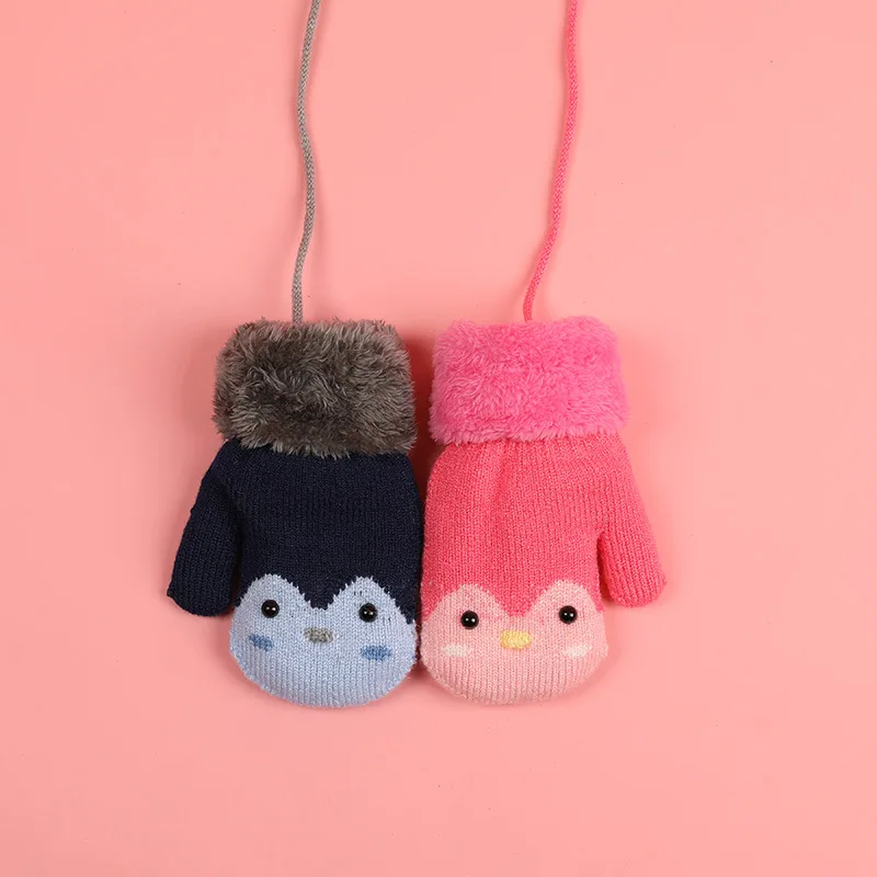 От 3 до 7 лет зимние вязаные перчатки для маленьких мальчиков и девочек теплые