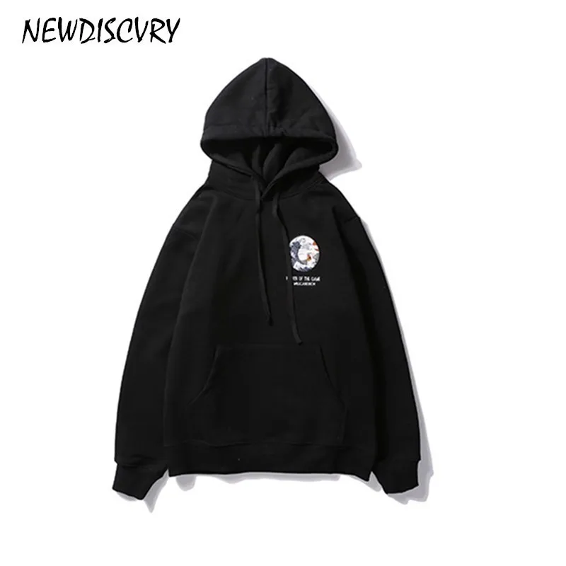 NEWDISCVRY флисовые толстовки в японском стиле хип хоп с принтом кота волны осень 2018