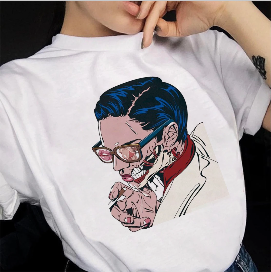 Модная Новая женская футболка Веселая с короткими рукавами и принтом граффити