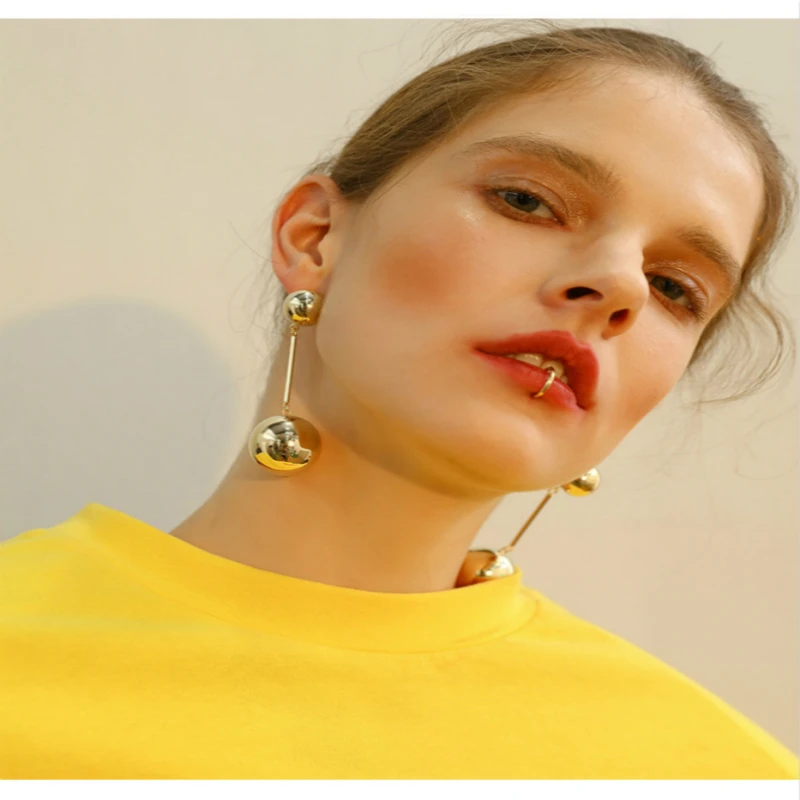 MYDANER New Gold Color Ball Beads Dangle Earrings for Women Boho Fashion Jewelry Long Tassel Lady Gift Wholesale | Украшения и