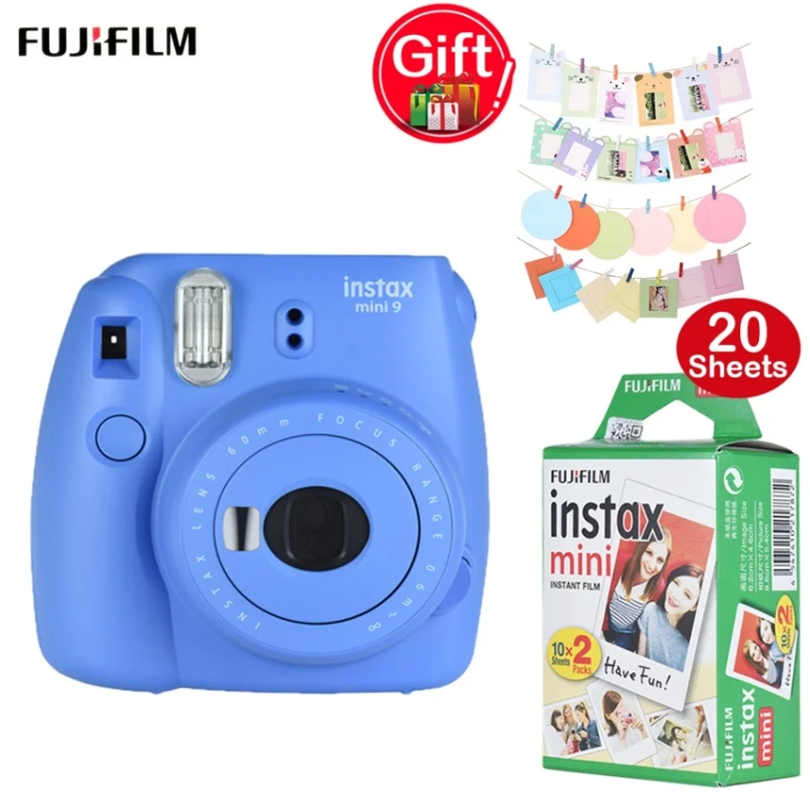 Sea Blue Fujifilm Instax Mini 9 камера+ 20 листов мини 8 9 мгновенная пленка+ 32 шт. аксессуары для Камеры Красочная фотография настенная рамка - Цвет: Sea Blue