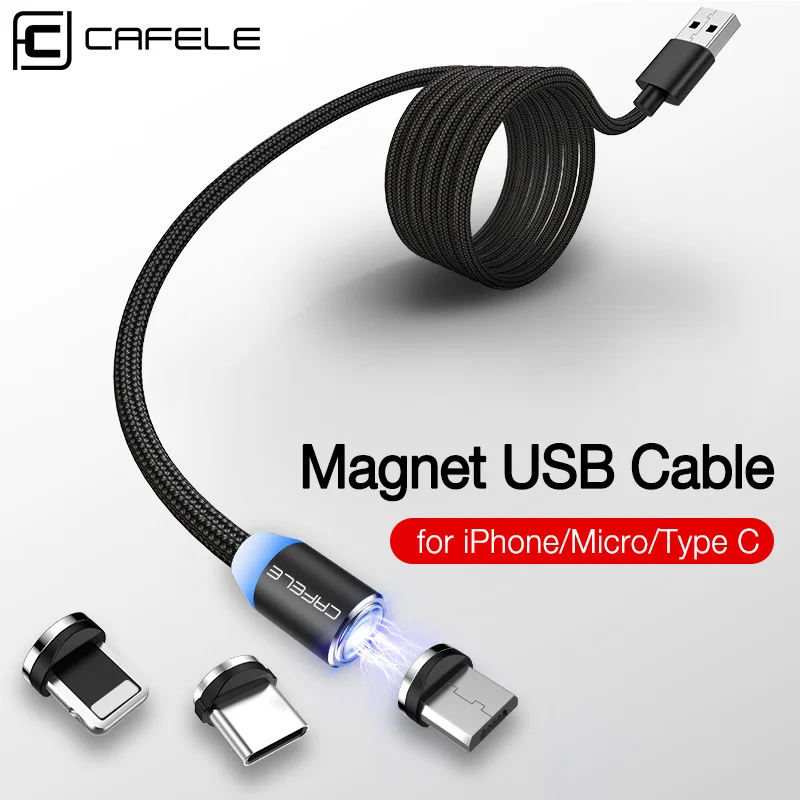 CAFELE Магнитный кабель зарядное устройство для iPhone Micro type C USB Redmi Note 7 6 8 XS MAX XR huawei