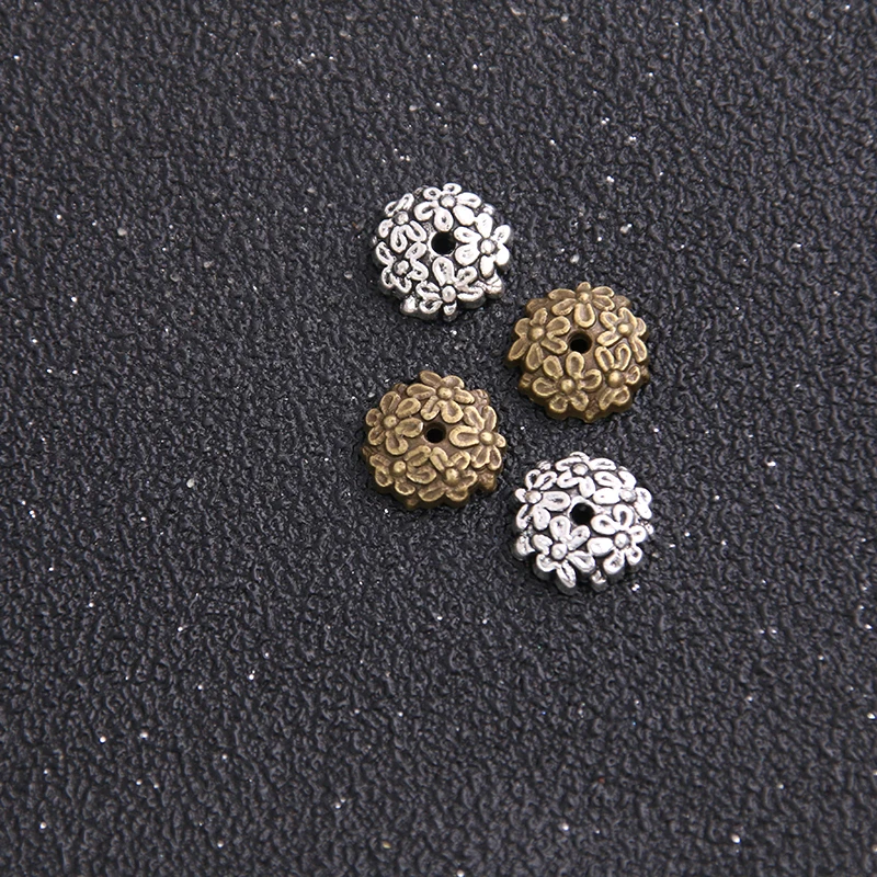 

20pcs 11*11mm Two Color Craft Metal Beads Caps Tassel End Caps DIY Jewelry Charm Receptacle Accessories
