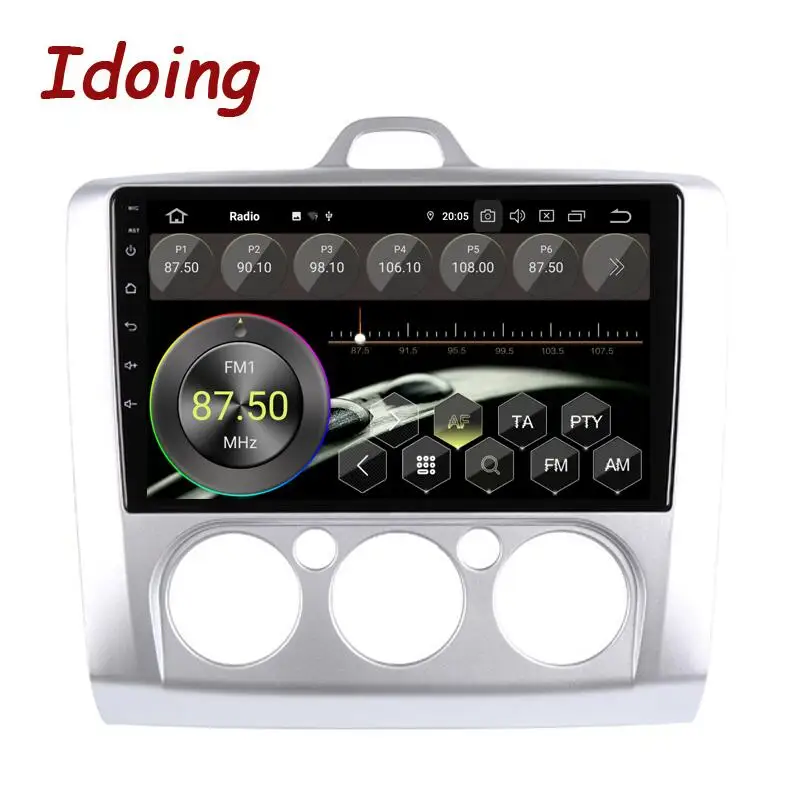 For Manual-AC Idoing " 2.5D 4G+ 64G 8 ядерный Автомобильный мультимедийный NO 2 Din радио плеер gps навигация Android 9,0 головное устройство ForFord Focus 2 3 Mk2/Mk3 - Цвет: For Manual-AC