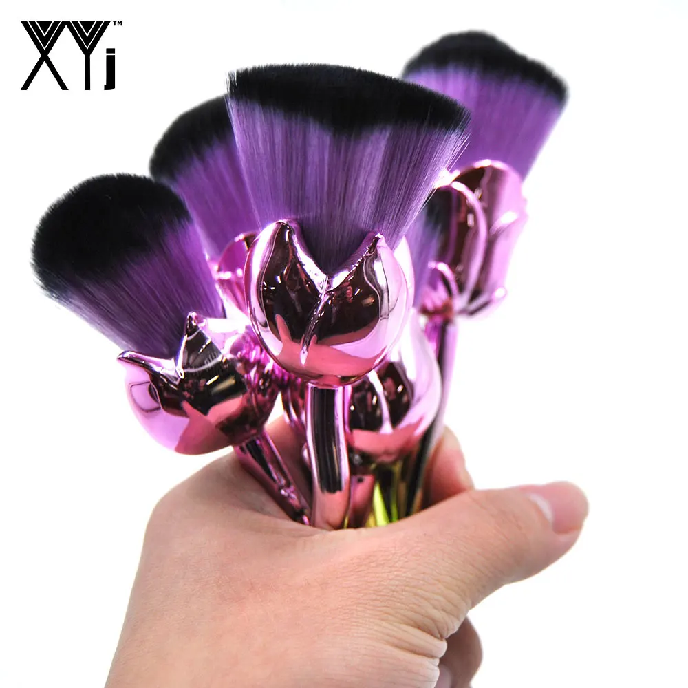 Роматическая Роза форма макияж кисти набор румяна порошок тени для век консилер