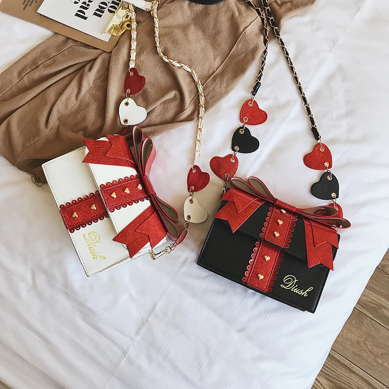 Сумка-мессенджер женская с бантом модная однотонная Повседневная