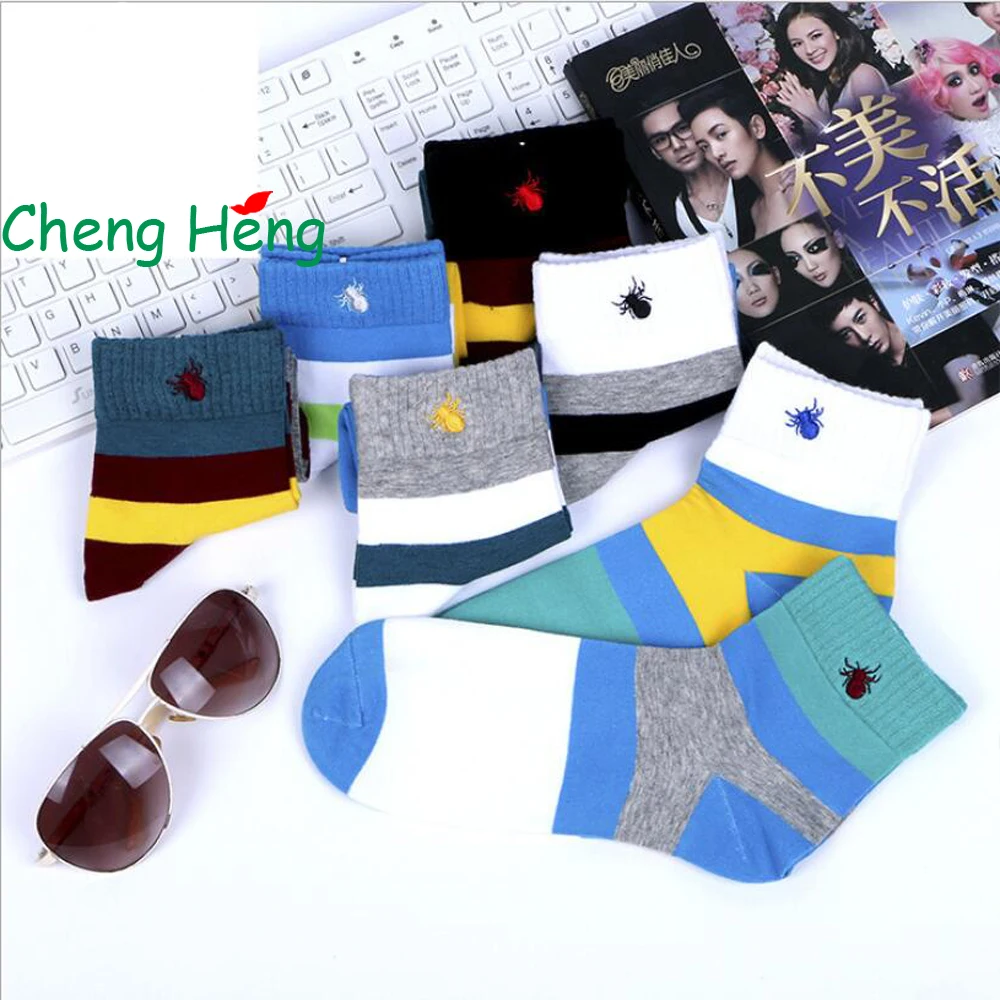CHENG HENG 12 пар/упак. Новые популярные мужские хлопковые носки короткие осенние и