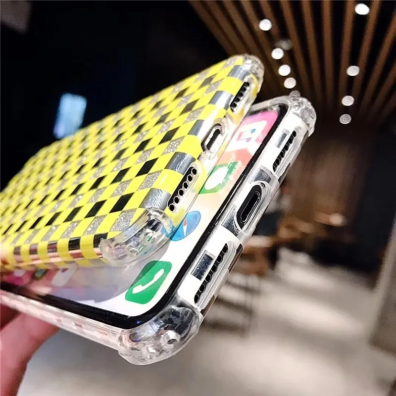 Покрытие квадратной решетки сетчатый чехол для телефона iPhone 7 6 6S 8 Plus XS MAX X XR