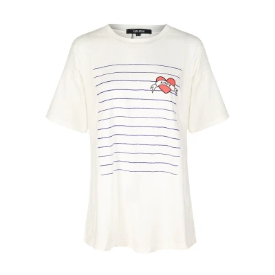 Kissmilk Plus Size Cartoon Print O Neck Short Sleeve Basic TopsSolid White Comfortable Women T Shirt Large Size T Shirt 3XL 6XL