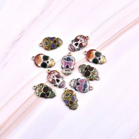 fashion 10x enamel sugar punk skull 2212mm charm mixed color for diy pendant jewelry