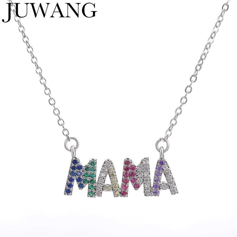 Ожерелье с подвеской и надписью Mama Mom Mommy CZ Подарочная коробка для мамы семейные